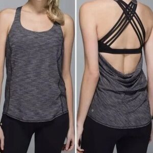 Lululemon Wild Tank Heather Gray Strappy Womens Size 6
